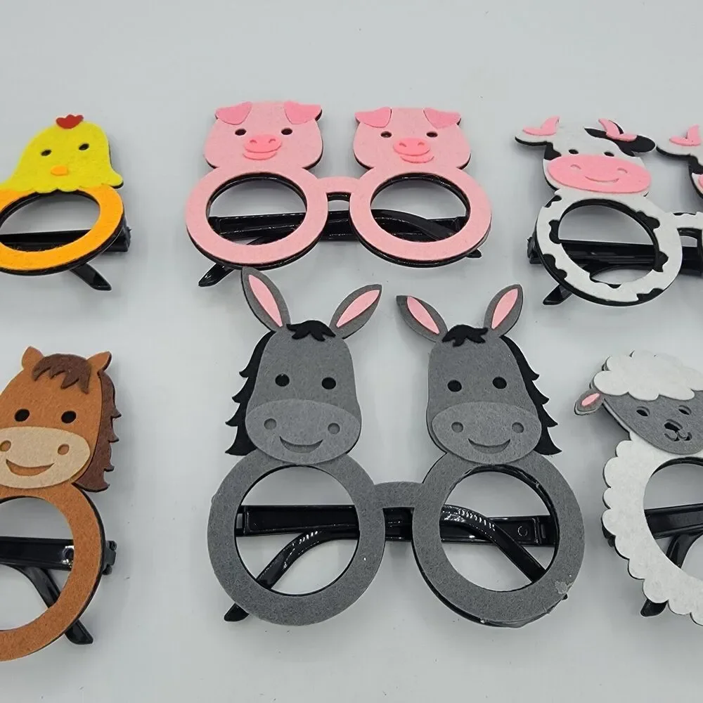 6 PCS Kids Party Eyeglasses Funny Eye Glasses Animal Party Glasses